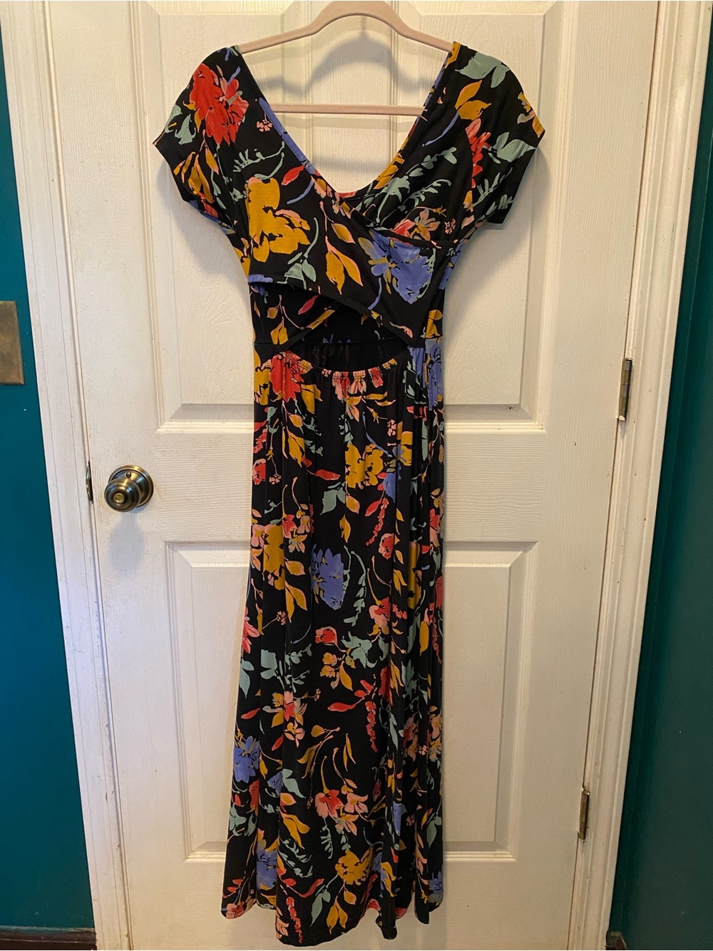 Pact Fit & Flare Crossback Maxi Dress - Black Floral - Picture 6 of 6